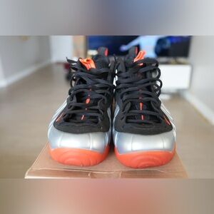 Nike Silver and Black Sneakers with Orange Accents